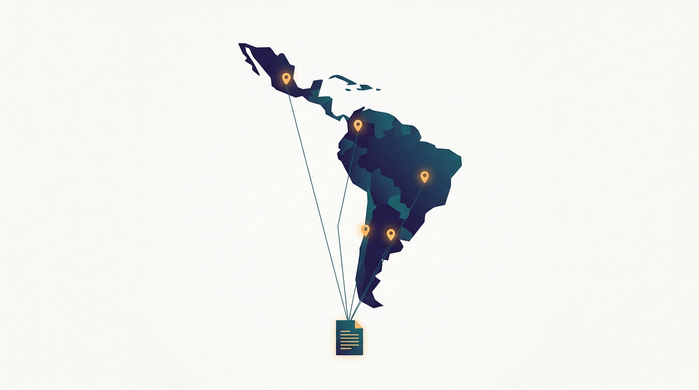 Mapa de Latinoamérica señalando las diferencias de indemnización por despido entre países