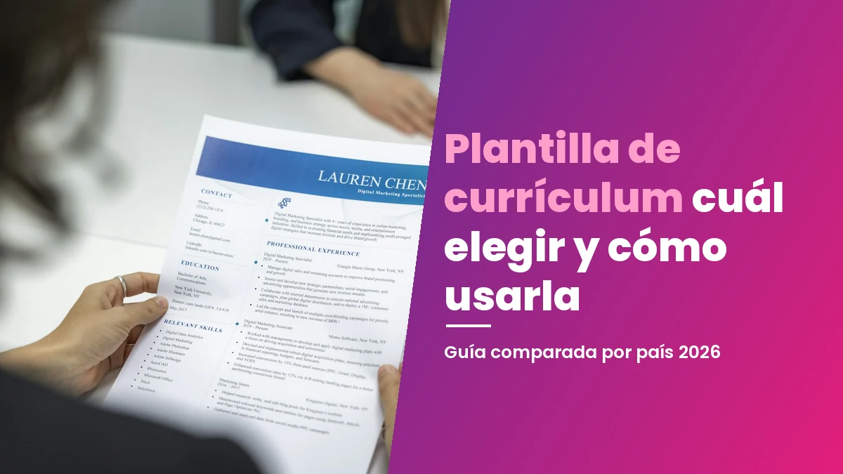 Plantilla currículum: cuál elegir y cómo usarla en 2026