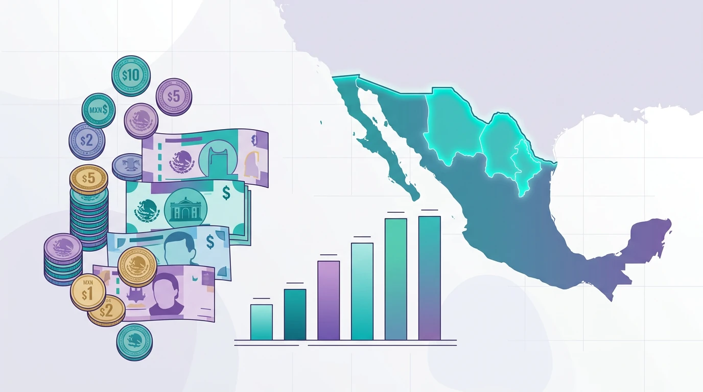 Tabla del salario mínimo 2026 en México por zona: general y Zona Libre de la Frontera Norte