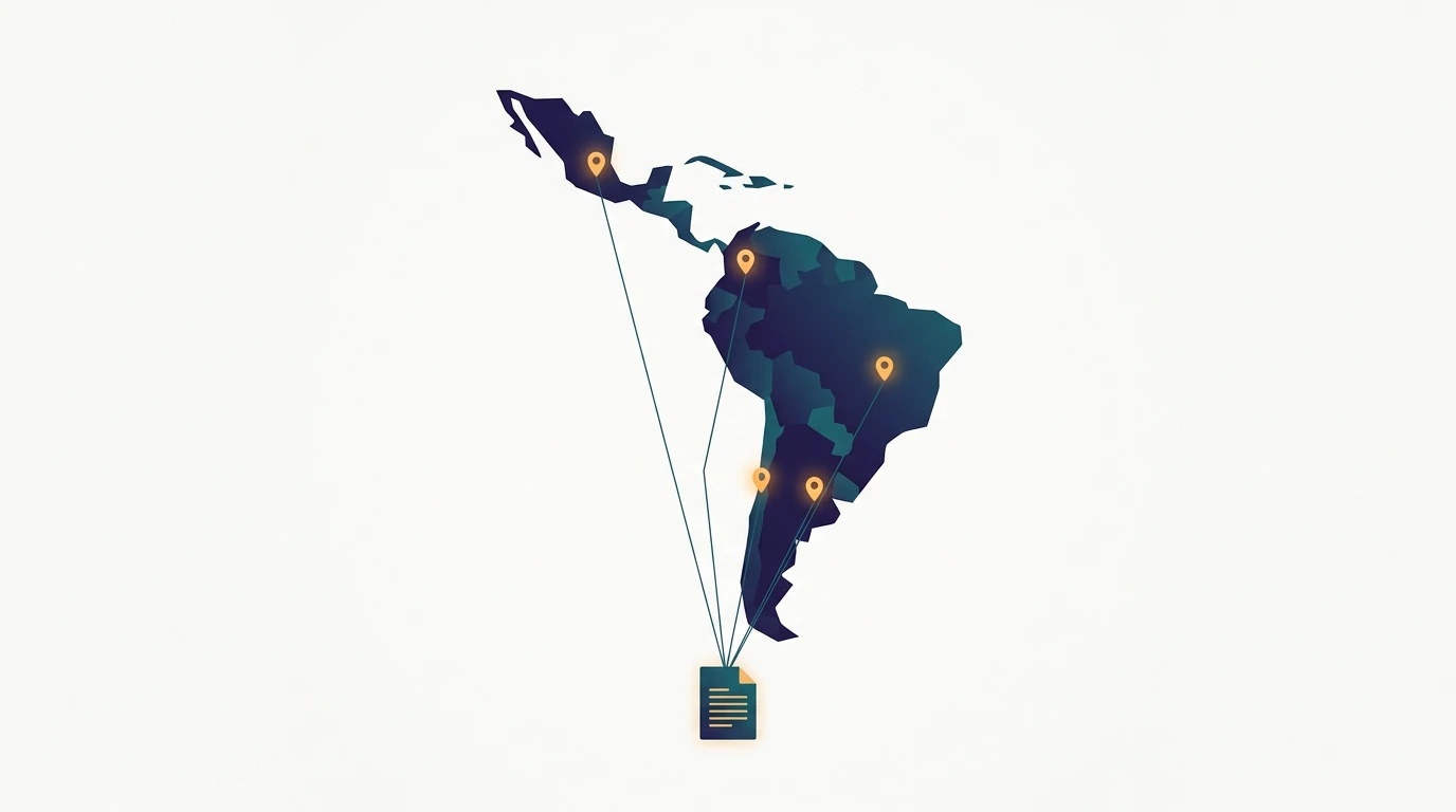 Mapa de Latinoamérica señalando las diferencias de indemnización por despido entre países
